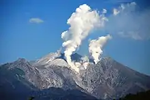 Lors de l'éruption du mont Ontake en 2014.
