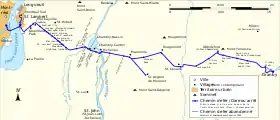 État du réseau autour de 1950.