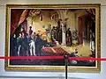 Toile représentant la scene du Coup d'Eventail entre le consul de France Pierre Deval et Dey Hussein, qui a servi de prétexte pour l'Expédition d'Alger de 1830.