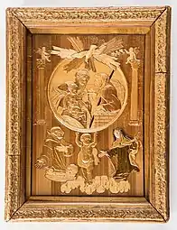 Georges Roland-Morel, La Sainte Famille, marqueterie de paille, Le Puy-en-Velay, XVIIIe&nbsp;siècle.