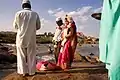 Un mariage dakhni (musulman) à Hampi. À noter la chevelure de la mariée, enveloppée sous des couches de gajras.