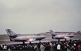 Mystère IVA de la PAF sur la base américaine de Bitburg au début des années 1960.