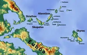 Plan des Sporades dont Sarakinó