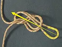 avec la boucle ainsi réalisée, coiffer le nœud ;