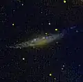 NGC 1055 en ultraviolet par le télescope spatial GALEX.