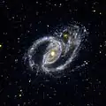 NGC 1097 en ultraviolet par le télescope spatial GALEX.