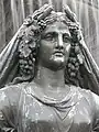 Tête de la statue représentant la Loire.