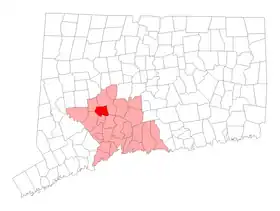 Localisation de Naugatuck