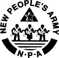 Drapeau de la Nouvelle Armée populaire (Philippines) avec des AKS-47[réf.&nbsp;nécessaire].