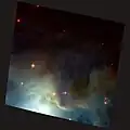 Zoom sur une région de NGC 7023 par le télescope spatial Hubble.