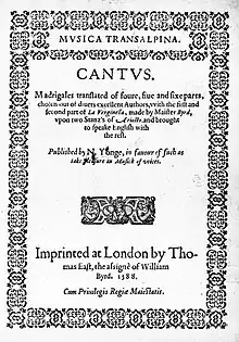 page de titre : partie « cantus ».