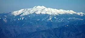 Vue du mont Norikura depuis le mont Kisokoma.