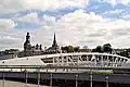 La nouvelle passerelle permettant de franchir l'Aulne.