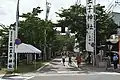 View of the approach to the shrine from the public road (photographed on July 22, 2018)