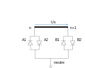 Détail d'un changeur de prises à base de thyristors, illustrant la commutation d'une prise n à n+1 ou inversement.