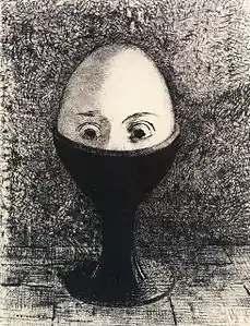 L'Œuf (1885), lithographie non insérée dans l'Hommage à Goya. Paris, Bibliothèque nationale de France.