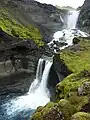 La chute d'eau et les débris de l'arche en 2013.