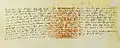 Traduction de la lettre d'Oldjaïtou au Roi de France Philippe IV le Bel réalisée par Buscarello de Ghizolfi, au verso de la lettre (visible ici).