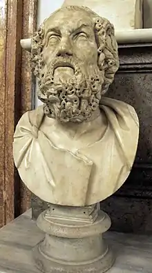 Autre buste d'Homère d'après un original hellénistique du IIe&nbsp;siècle&nbsp;av. J.-C. (collection Albani).