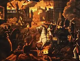 L'incendie de Moscou représenté par un artiste allemand inconnu.