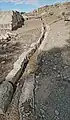 Oppidum de Pech Maho avec caniveau ouvert.
