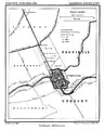 La ville au XIXe&nbsp;siècle. Dans l'angle haut à gauche, la ligne de chemin de fer d'Utrecht à Rotterdam et l'ancienne gare.