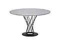 Table à pied porteur en compression par barreaux triangulés.