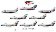 Dassault MD-450 Ouragan aux couleurs « Armée de l'air » française.