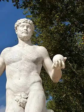 Ouranos (XVIIe siècle, détail), jardin de Versailles.