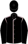 Noire coutures roses, manches noires toque rose