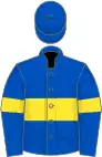 Royal blue, yellow hoop and armlets