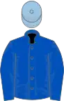 Royal blue, light blue cap