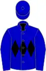 Bleue roy, ceinture losangée noire