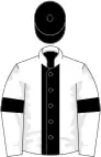 Blanche, ceinture, brassards et toque noire