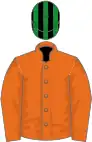 Orange, black and green striped cap