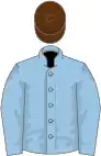 Light blue, brown cap
