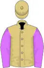 Straw, heliotrope sleeves