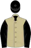 Beige, black sleeves and cap