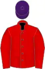 Red, red sleeves, purple cap