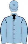 Bleu clair coutures gros bleu, toque bleue clair