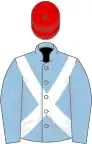 Bleu clair, Croix de Saint-André blanche, toque rouge