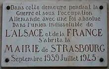 Plaque commémorative.