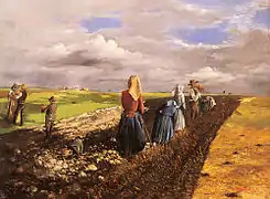 La Récolte de pommes de terre, huile sur toile, 70&nbsp;×&nbsp;109&nbsp;cm, 1901