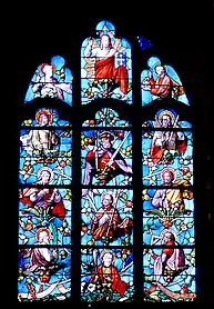 Le Christ entouré des apôtres.
