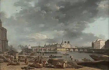 Port du Louvre vers 1790La Pointe de l'île de la Cité vue du port Saint-NicolasAlexandre Jean Noëlmusée Carnavalet