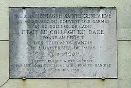 Plaque commémorative.