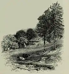 Illustration page 49 montrant le hameau d'Ailefroide, nommé « Alefred » ou « Aléfroide » dans ce livre.