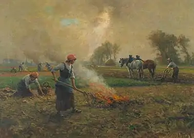 Paix et abondance - Huile sur toile, signée en bas à dr., 60&nbsp;×&nbsp;81&nbsp;cm , localisation inconnue.