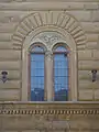 Bifora renaissance, Palais Strozzi, Florence (Italie)