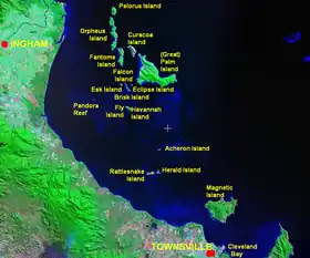 Carte des :îles de Palme (en).